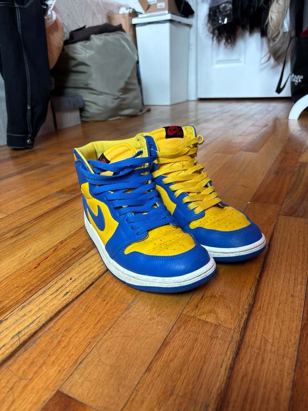 Nike Air Jordan 1 Retro High OG Laney Blue Yellow Sneakers